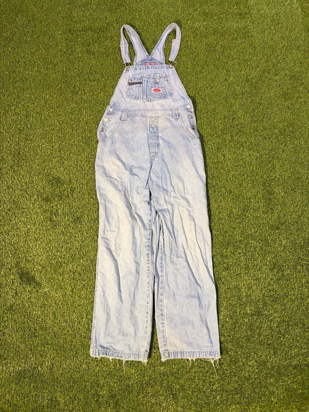 Vintage 90s Revolt Clothing Co. Light Wash Denim Overalls with Cargo Pocket